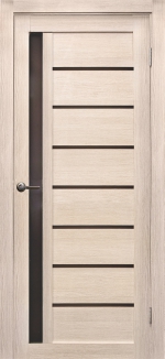 Межкомнатная дверь Вертикаль Лиственница крем Черное стекло