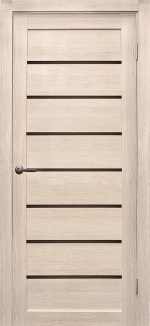 Межкомнатная дверь Линия Лиственница крем Черное стекло