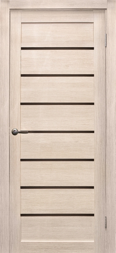 Межкомнатная дверь Линия Лиственница крем Черное стекло