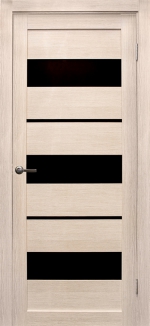 Межкомнатная дверь Параллель Лиственница крем Черное стекло