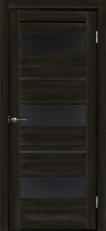 Межкомнатная дверь Параллель Акация черная Черное стекло