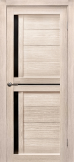 Межкомнатная дверь Медиана Лиственница крем Черное стекло