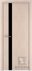 Межкомнатная дверь Лаура ДГ Беленый дуб Черный триплекс