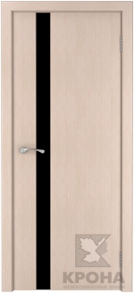 Межкомнатная дверь Лаура ДГ Беленый дуб Черный триплекс