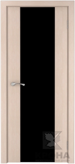 Межкомнатная дверь Лаура ДО Беленый дуб Черный триплекс