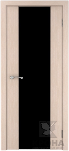 Межкомнатная дверь Лаура ДО Беленый дуб Черный триплекс