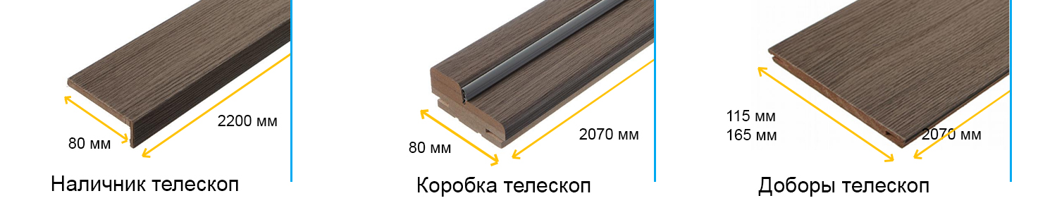 Погонаж для дверей шпон телескоп
