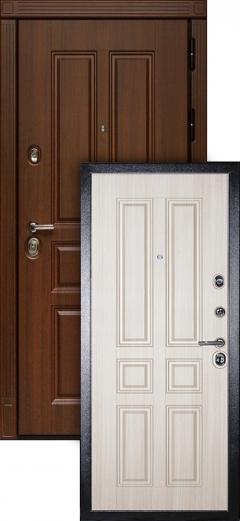 Сейф-дверь Сударь МД-43 Орех бренди/Светлое дерево